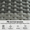 7 Piece Patio Furniture Set, PE Rattan Outdoor Conversation Set with Sectional Sofa