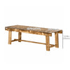 Outdoor Garden Bench, Backless Patio Fir Wood Stool, Armless Loveseat, 43.25