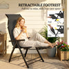 Folding Patio Chairs Set of 2, 5-Position Outdoor Lounge Chairs with High Back, Retractable Footrest