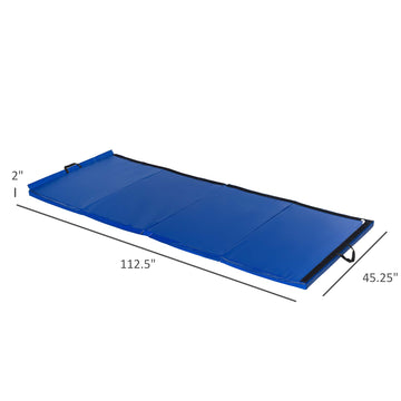 Soozier 4'x10'x2'' Folding Gymnastics Tumbling Mat, Exercise Mat with Carrying Handles for Yoga, MMA, Martial Arts, Stretching, Purple