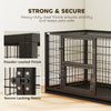 37 Inch Heavy Duty Dog Crate, Large Metal Dog Kennel with Removable Tray, 3 Doors and Secure Lock