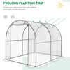 Dome Tunnel Greenhouse Plant Shed with Roll Up Door, 6.6' x 8.2' x 6.6', Transparent