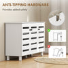 Shoe Cabinet with 3 Slatted Doors, 3-tier Shelving Rack Cabinet with Adjustable Shelves for 15 Pairs of Shoes, White