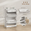 Shoe Cabinet, Slim Shoe Organizer Cabinet with 2 Flip Drawers, Adjustable Shelves, Drawer and Glass Top