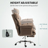 Desk Chair, Computer Office Chair with Footrest, Adjustable Backrest and Headrest, Brown