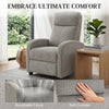 Corduroy Home Theater Seating, Push Back Recliner Chair with Padded Seat for Living Room, Grey