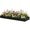 12 x 4 x 1ft Galvanized Raised Garden Bed, Reinforced Outdoor Planter Box with Open Bottom, Black