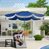 9FT Patio Umbrella Parasol, UPF 30+ Outdoor Market Umbrella with Crank, 8 Ribs, Push Button Tilt, Blue