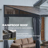 10' x 13' Outdoor Hardtop Pergola Gazebo with Polycarbonate Roof, UV Protection Sun Shelter with Curtains for Garden, Patio and Outdoor Events