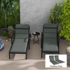 Patio Chaise Lounge Chair Cushions Replacement Sun Lounger Pads with Headrest and Ties, Set of 2, Grey