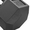 Soozier 2 x 35 lbs Rubber Hex Dumbbell Set for Body Fitness Strength Training Home Office Gym, Black