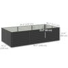 8' x 4' x 2' Raised Garden Bed, Galvanized Planter Box for Growing Flowers, Herbs and Vegetables, Dark Grey