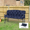 Porch Swing Cushion Garden Bench Cushion with Backrest, Non-Slip 3-Seater Soft Pad, Dark Blue