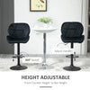 Bar Stool Set of 2 Fabric Adjustable Height Armless Upholstered Counter Chairs with Swivel Seat