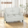Modern Accent Chair, Leathaire Armchair with Turned Legs and Wide Seat, Comfy Chair for Living Room