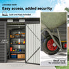 6 x 4FT Galvanized Garden Storage Shed, Metal Outdoor Shed with Double Doors and 2 Vents