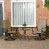 2-Piece Swivel Patio Dining Chairs, 360° Swivel Rocking Outdoor Chairs with Curved Armrests, Breathable Mesh Seat & S Shape Backrest for Yard, Lawn, Porch