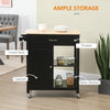 Rolling Kitchen Cart with Wood Top and Drawer, Kitchen Island on Wheels for Dining Room, Black | Canada