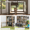 Wooden Catio Outdoor with Window Access, Waterproof Cover, Relaxing Condo, 5 Platforms, Doors, 59