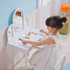 Qaba Kids Dressing Table and Chair Set, Girls Dressing Set, Makeup Desk with Drawer for 3-6 Years Old Kids, Pink
