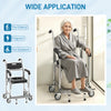 3-in-1 Shower Commode Wheelchair, Transport Beside Commode Chair with Padded Seat for the Elderly, Disabled