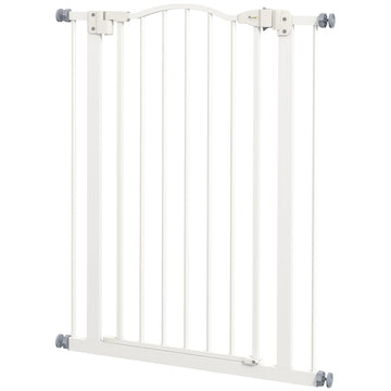 Extra Tall Dog Gate with Door, Pressure Fit, Auto Close, Double Locking for Doorways Hallways Stairs, 29