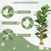 5FT Artificial Fiddle Leaf Fig Tree, Fake Potted Tree with Solid Wood Trunks for Indoor Decor, Green
