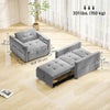Convertible Chair Bed, Pull Out Sleeper Chair with USB, Adjustable Backrest, Small Velvet Futon Sofa Bed