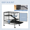 Small Animal Cage with Hammock, 3-Tier Ferret Cage Removable Tray