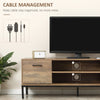Meuble télé pour téléviseur jusqu'à 50 pouces, Armoire télé avec porte, rangement ouvert et tiroirs, Table télé avec pattes en acier, Café