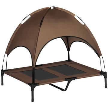 Elevated Dog Bed with Canopy, Portable Raised Dog Cot for L Sized Dogs, Indoor & Outdoor, 36