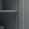 Kitchen Island with Storage, Rolling Kitchen Island with Drop Leaf, Rubber Wood Top and Adjustable Shelves, Grey