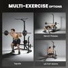 Soozier Multi-Function Home Gym Machine with Bench Press Rack, Squat Rack and Lat Pulldown System, Black