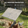 Metal Chicken Coop, Large Chicken Run with Water-Resistant & Anti-UV Cover for 2-3 Hens, Outdoor Hen House with 4 Doors
