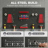 28 Piece Metal Peg Board with Accessories, Shelf Tool Organizer, Black and Red