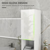 Tall Bathroom Cabinet, High Gloss Storage Cabinet with Doors and Adjustable Shelves, 11.8