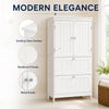 Bathroom Storage Cabinet, Narrow Bathroom Cabinet with 2 Drawers, Adjustable Shelf for Living Room, Entryway, White