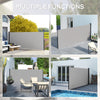 13' x 5' Retractable Side Awning, Outdoor Privacy Screen for Garden, Hot Tub, Balcony, Terrace, Pool, Light Grey