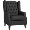Faux Leather Accent Chair with Thick Padding for Living Room, Bedroom, Home Office, Black
