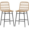 Rattan Counter Height Bar Stools Set of 2, 26