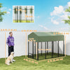 8' x 4' x 6' Outdoor Dog Kennel, Dog Kennel Outside Run with 360° Rotating Bowls, Waterproof & UV Resistant Cover