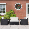 4 Pieces Sectional Patio Furniture Set, Rattan Wicker Patio Chairs Outdoor Coffee Set with Cushions, Cream White