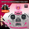 Qaba Mechanic Kids Truck Engine Toy Set, Car Service Play Set, Pink