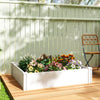 Vinyl Raised Garden Bed Kit, 3 x 3 x 1ft Modular Elevated Garden Box with Slotting Legs and Open Bottom, White