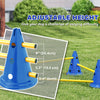 Dog Agility Hurdle Cone Set, Adjustable Obstacle Course Equipment with 8 Cones & 8 Poles, Carry Bag, Blue