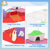 18.5'' Hamster Cage with Exercise Wheel and Water Bottle Dishes, Rat House and Habitats 2 Storey Design, Red