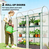 3 Tier Mini Greenhouse, Portable Greenhouse with 2 Roll-up Doors, 56.3
