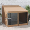 10' x 10' Wall Pergola, Outdoor Gazebo with 2 Curtains and 2 Nettings, UV Resistant, for Patio, Deck, Khaki