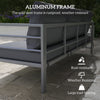 Aluminum Garden Sofa, 3-Person Outdoor Couch, Backyard Furniture for 3-person with Cushions, 72.8