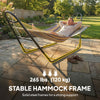 Hammock with Stand, Heavy Duty Camping Hammock with Detachable Pillow and Spreader Bar, 264 lbs Capacity, Multicolor